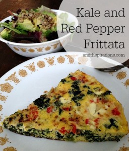 Kale and Red Pepper Frittata, a recipe from Smithspirations.com and shared on ForTheFamily.org