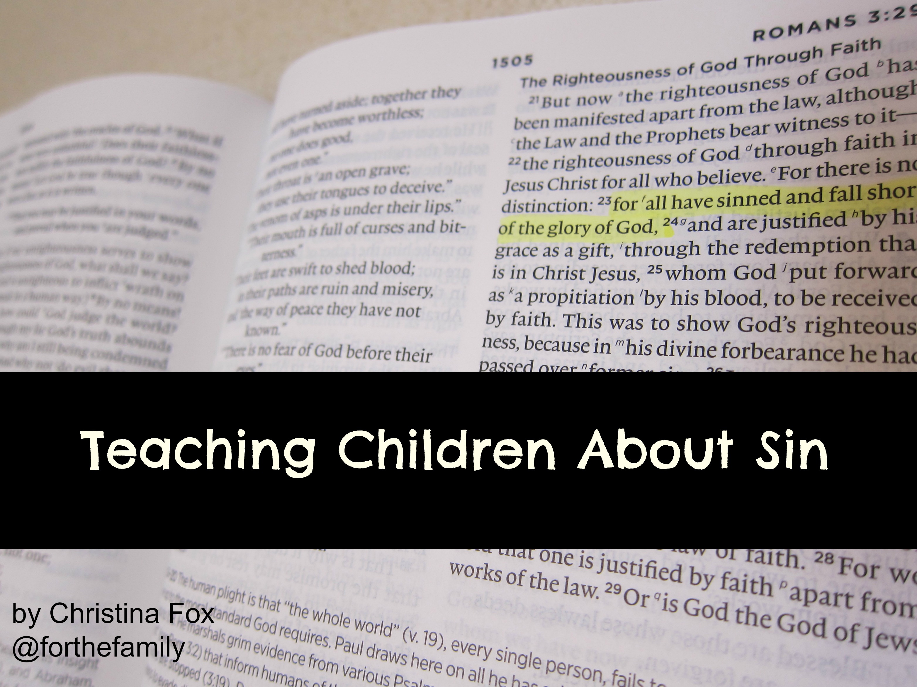 Teaching Children About Sin