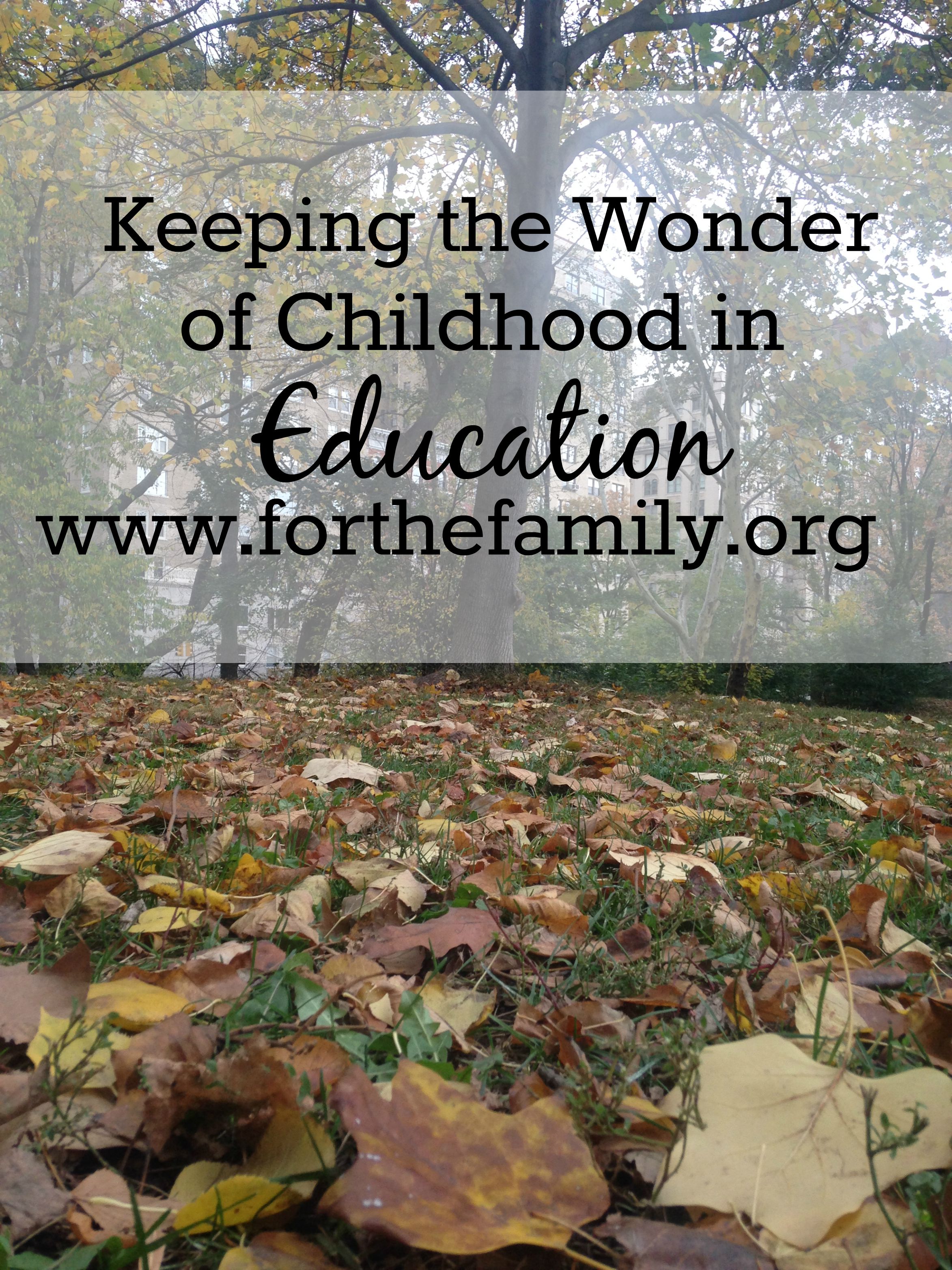 Keeping the Wonder of Childhood in Education